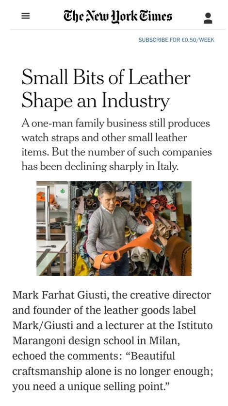 MARK/GIUSTI IN THE NY TIMES