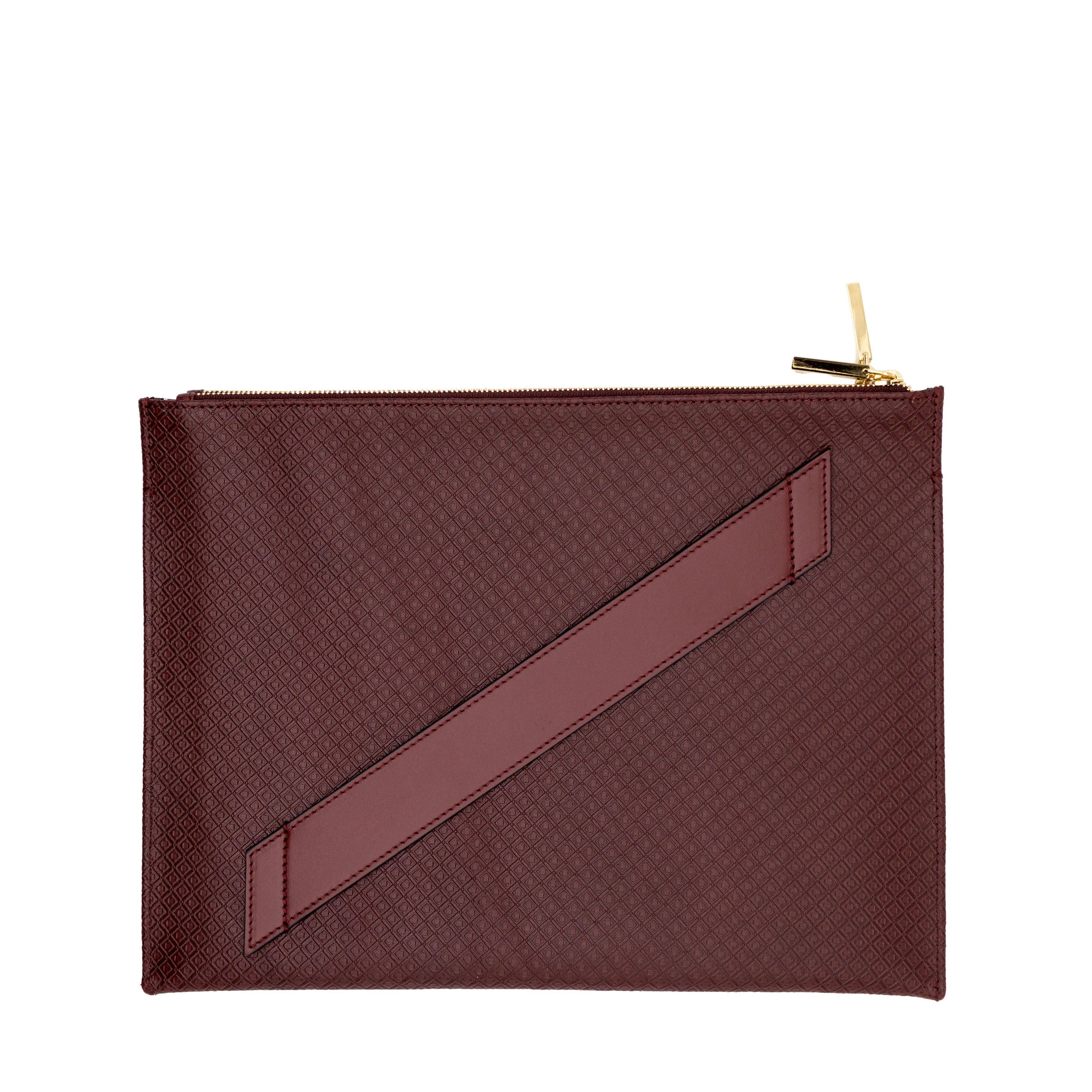 Mark/ Giusti Italian Leather Laptop Sleeve in Port Red