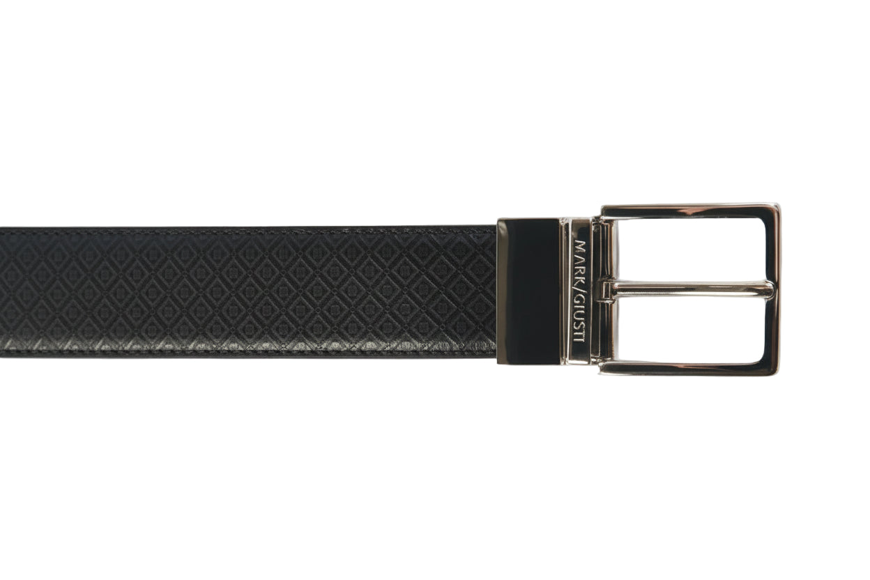 MARK / GIUSTI Handcrafted Leather Bond Belt in Jet Black