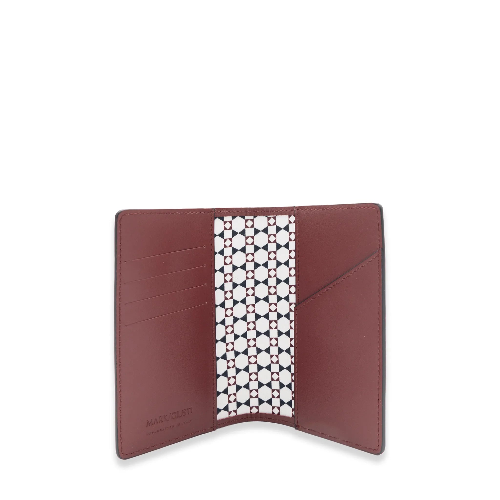 Interior of Heathrow passport wallet with San Marco mosaic lining