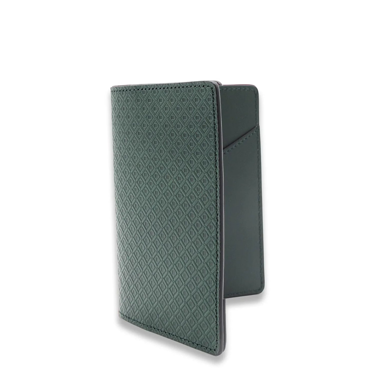 Windsor Green embossed leather Heathrow passport wallet by MARK / GIUSTI