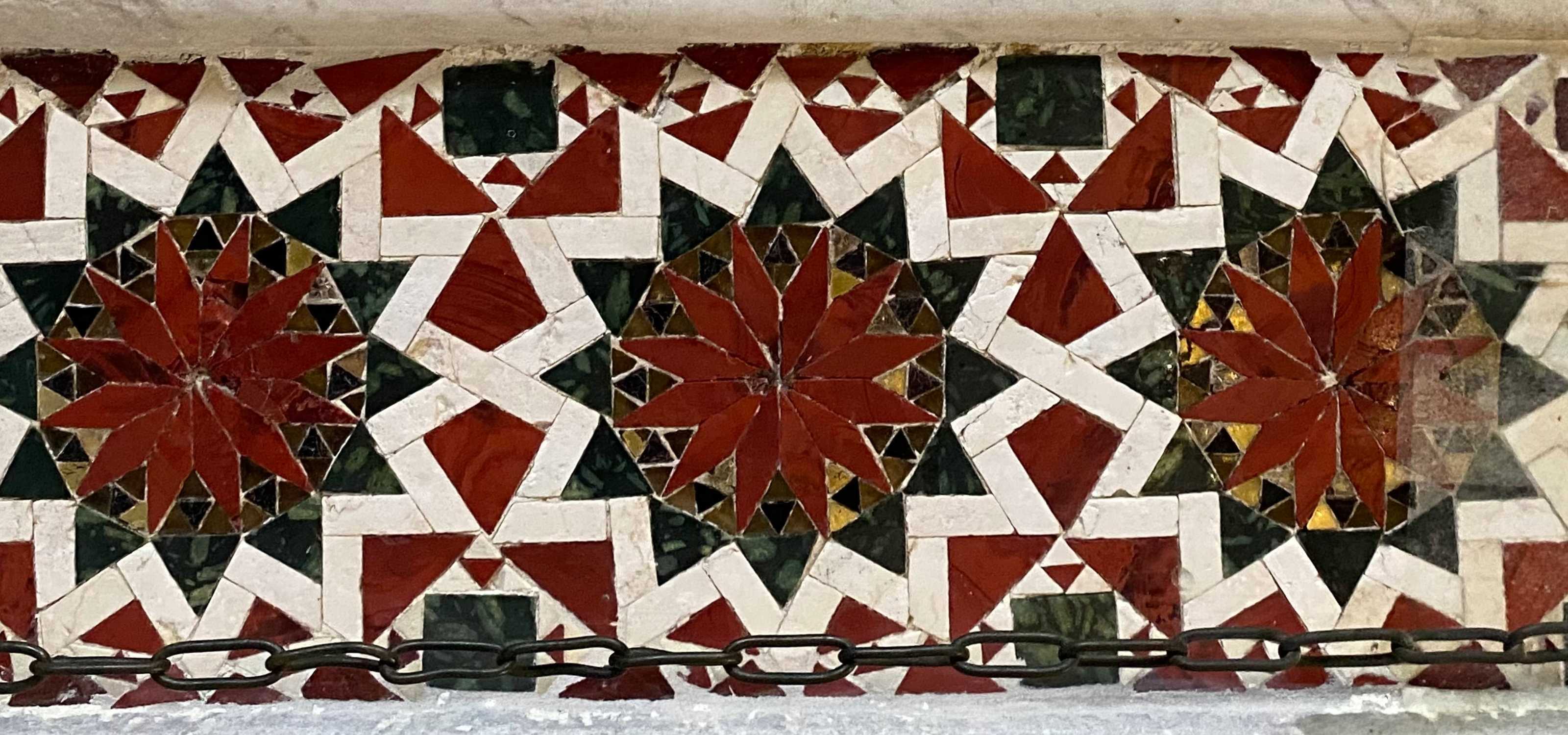 Intricate Byzantine mosaic from Palazzo dei Normani, influencing the artistic direction of MARK / GIUSTI collections.