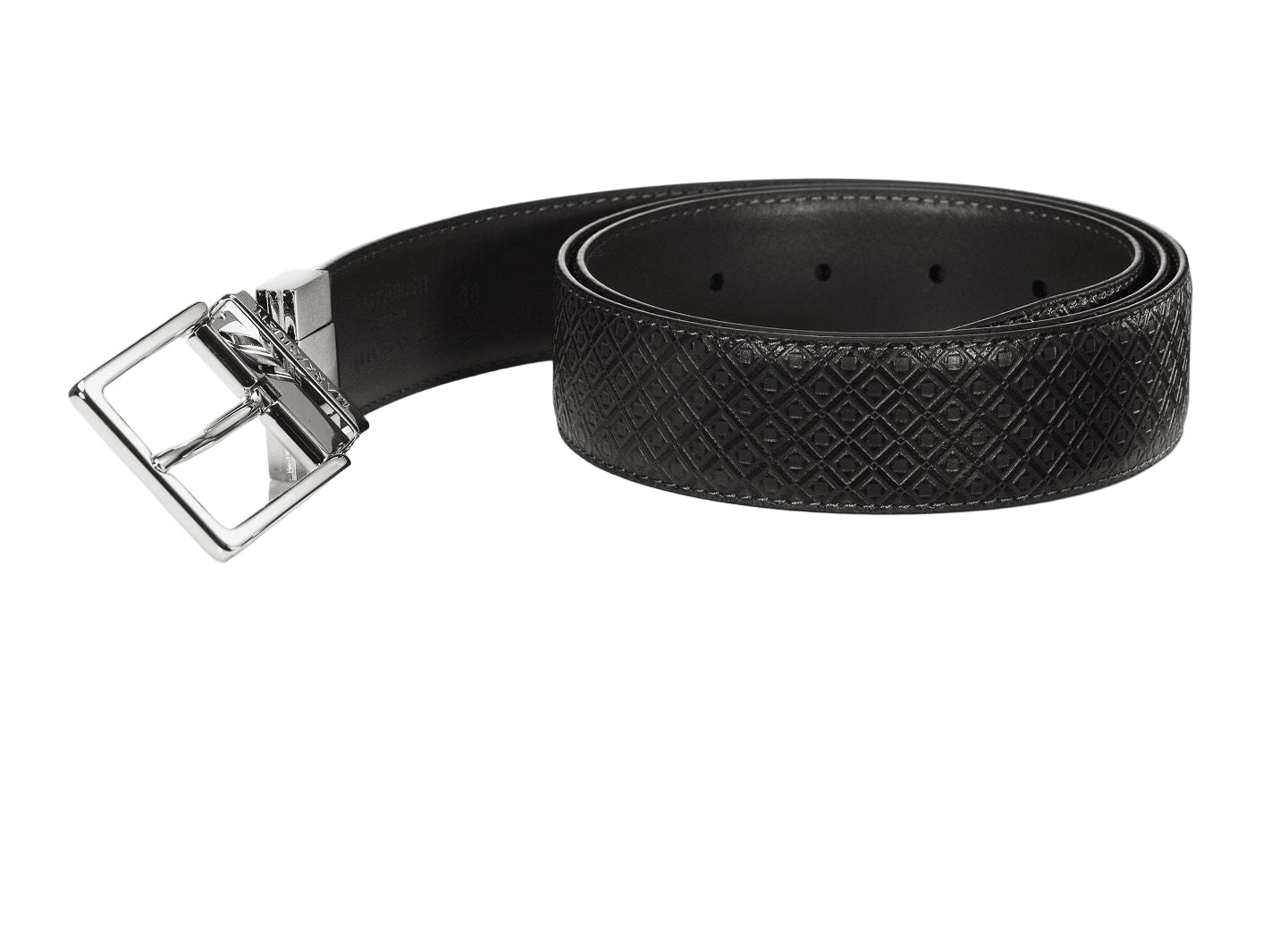 MARK / GIUSTI Handcrafted Men Leather Belt showcasing reversibility of the buckle 