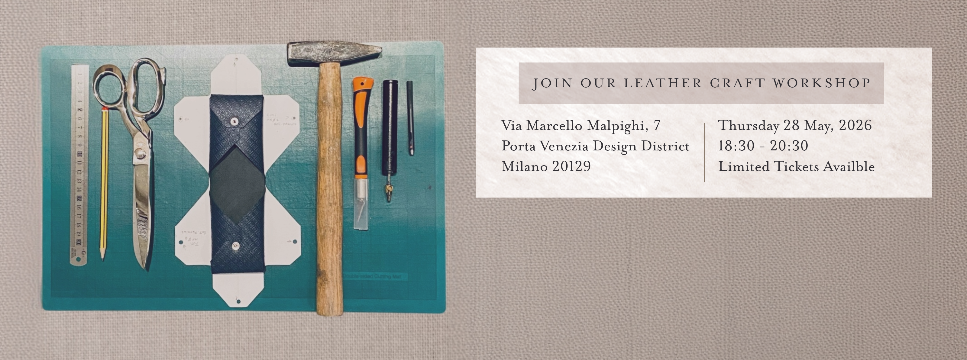 MARK / GIUSTI Invite for leather craftsmanship workshop in Milan 